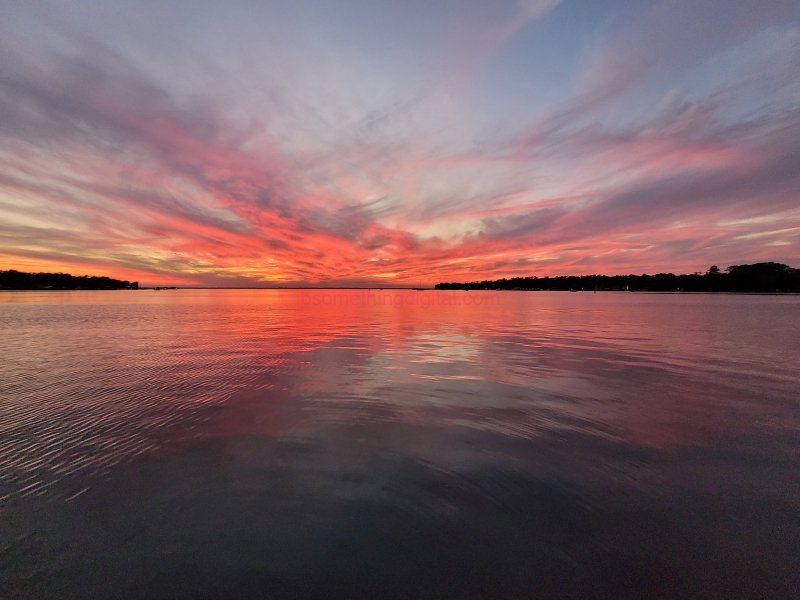 Sunset on river