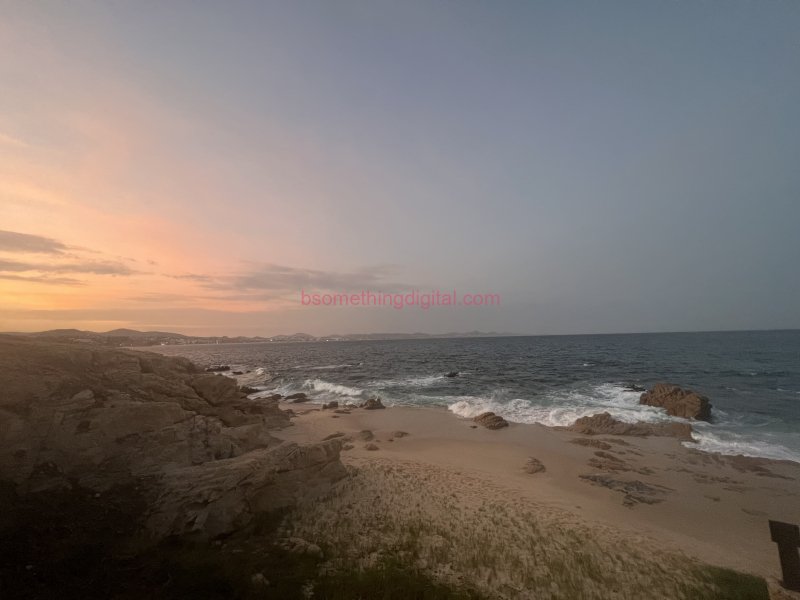 Sunset beach and waves