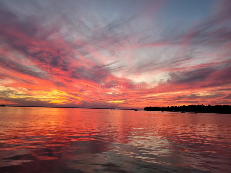 Sunset over the river