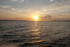 Sunset over the water