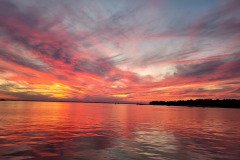 Sunset over the river