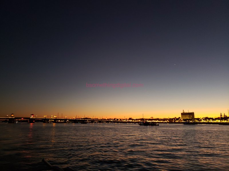 Sunset over city of St. Augustine